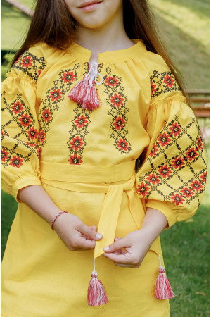 Платье для девочки «Дзвинка» желтого цвета