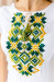 Вишита футболка «Непереможні» білого кольору з зеленим орнаментом