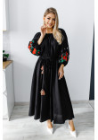 Платье «Очарование» черного цвета с цветочным орнаментом