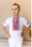 T-shirt for boys "Zoryanchik" white with red ornament