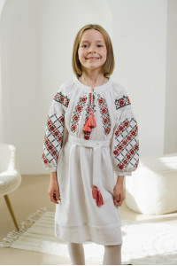 Платье для девочки «Дзвинка» белого цвета