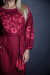 Платье «Виктория» цвета бордо с вишневым орнаментом