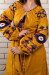 Сукня «Калейдоскоп» гірчичного кольору з фіолетовим орнаментом