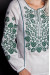 Вышиванка «Владана» белого цвета с зеленым орнаментом