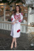 Платье «Виктория» белого цвета с красным орнаментом