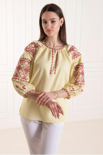 Yellow embroidered shirt