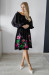 Платье «Эмилия» черного цвета с розовым орнаментом