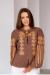 Embroidered shirt "Zalissya" brown