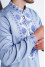 Men's embroidered shirt "Yaromyr" in blue denim color with blue ornament