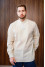 Men's embroidered shirt "Honor" milky color