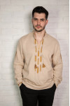 Men's embroidered shirt "Golden Meadows" beige