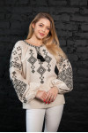 Embroidered "Rune" beige