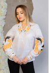 Embroidered shirt "Winged Earth" in white