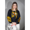 Embroidered shirt "Echo of Summer" in black