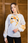 Embroidered shirt "Echo of Summer" white