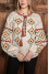 Embroidered shirt "Hutsulka" in melange color with red and green ornament