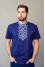 Indigo T-shirt "Bazhan" with blue ornament