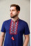 Indigo T-shirt "Zorepad" with red and white ornament
