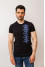 Black "Freedom" T-shirt with blue ornament