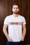 "Petros" white T-shirt with red ornament