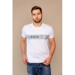 T-shirt "Petros" white with gray ornament