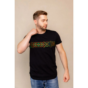 T-shirt "Petros" black with yellow ornament