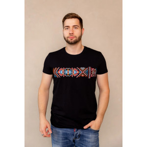 T-shirt "Petros" black with red ornament