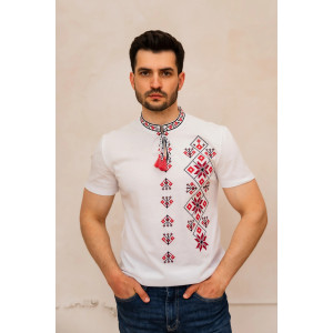 T-shirt "Svitoyar" white with red ornament