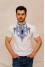 White "Titan" T-shirt with blue ornament