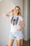 Embroidered T-shirt "Ellada" in white with golden ornament