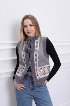 Vest "Arshitsa" in gray melange color
