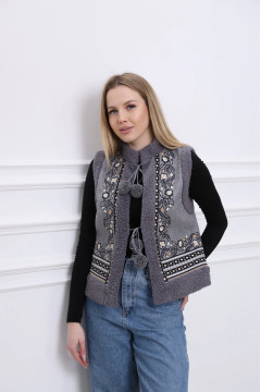Жилетка «Віринея» кольору сірий меланж