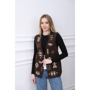 Жилетка «Берестянка» шоколадного цвета