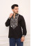 Чоловіча вишиванка «Яромир» чорного кольору з сірим орнаментом