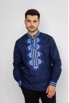 Men's embroidered shirt "Bohuslav" dark blue