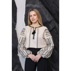 Вишиванка «Дарунок роду» світло-бежевого кольору