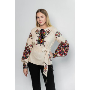 Вишиванка «Карпатська» бежевого кольору