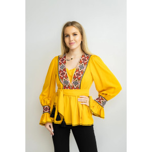 Вишиванка «Офелія» гірчичного кольору