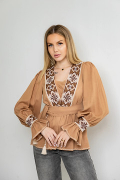 Вишиванка «Офелія» кольору мокко