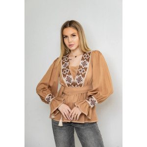 Вишиванка «Офелія» кольору мокко