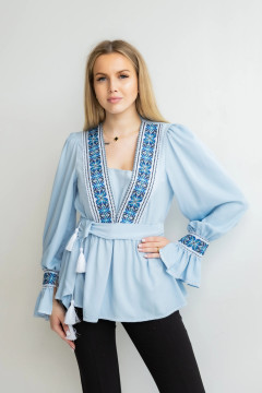 Embroidered shirt "Merelin" light blue