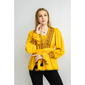 Embroidered shirt "Merelin" mustard color