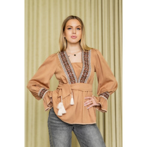 Вышиванка «Мерелін» цвета мокко