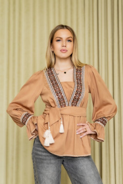 Вышиванка «Мерелін» цвета мокко