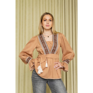 Вышиванка «Мерелін» цвета мокко