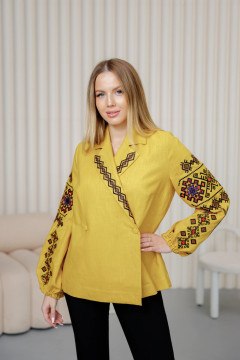 Вишиванка «Візерина» гірчичного кольору