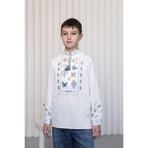Вышиванка для мальчика «Живослав» молочного цвета