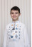 Embroidered shirt for boy "Zhyvoslav" milky color