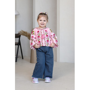 Вишиванка для дівчинки «Квітонька» рожевого кольору