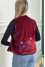 Cherry-colored velvet vest